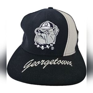 NWT RARE Vintage 1990s Georgetown Hoyas Nutmeg Mills Snapback Hat Two Tone NCAA